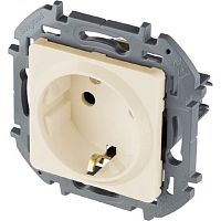 Розетка с заземлением без рамки Legrand Inspiria 1-м. шторки слоновая кость картинка